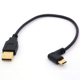 GLHONG Gold Plated USB Type C Cable, Right Angle USB C Male to USB A Male Extension Cord Converter