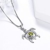 Aurora Tears Turtle Necklace, 925 Sterling Silver, Animal Pendant, Birthstone