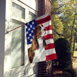 Caroline's Treasures SS4040CHF USA American Flag with Springer Spaniel Flag Canvas House Size, Large, Multicolor