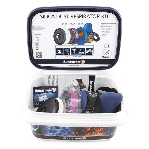 SUNDSTROM SAFETY H10-0015 Half Mask Respirator Kit,S/M,Blue 31DL30