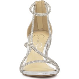 Jessica Simpson Women's Shiny Heeled Sandal, Silver, 6.5
