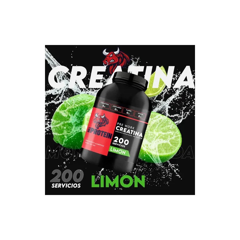Creatina Monohidratada 1kg Bull Protein 200servicios Sabores