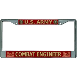 U.S. Army Combat Engineer Chrome License Plate Frame