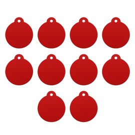 sourcing map Round Laser Engraving Blanks Tags, Stamping Blank Tags, Dog ID Tag, Red DIY Blank Tags for Pet, Pendant Decoration, Craft Tags, Pack of 10