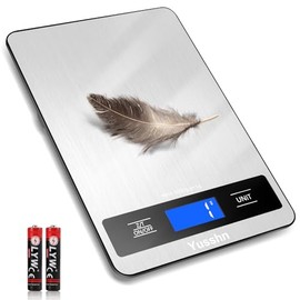 Food Scale, 11lb Kitchen Scale with 0.05oz/1g Precision, 6 Units Tare Function & LCD Display, Stainless Steel Digital Scale for Baking, Cooking, Meal 