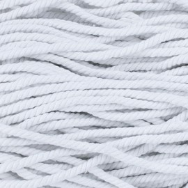 Twisted Natural Cotton Rope - 1/4 Inch - White - 50 Feet