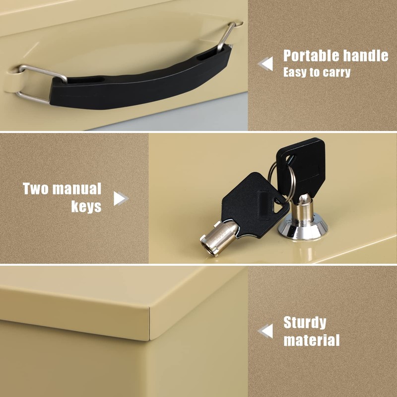 xydled Fire Resistant Safe Fire Safe Box with Key Lock