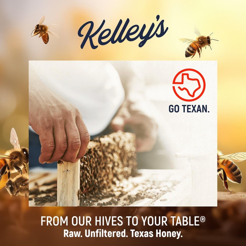 Kelley's Local Texas Honey – 100% Pure, Raw & Unfiltered,