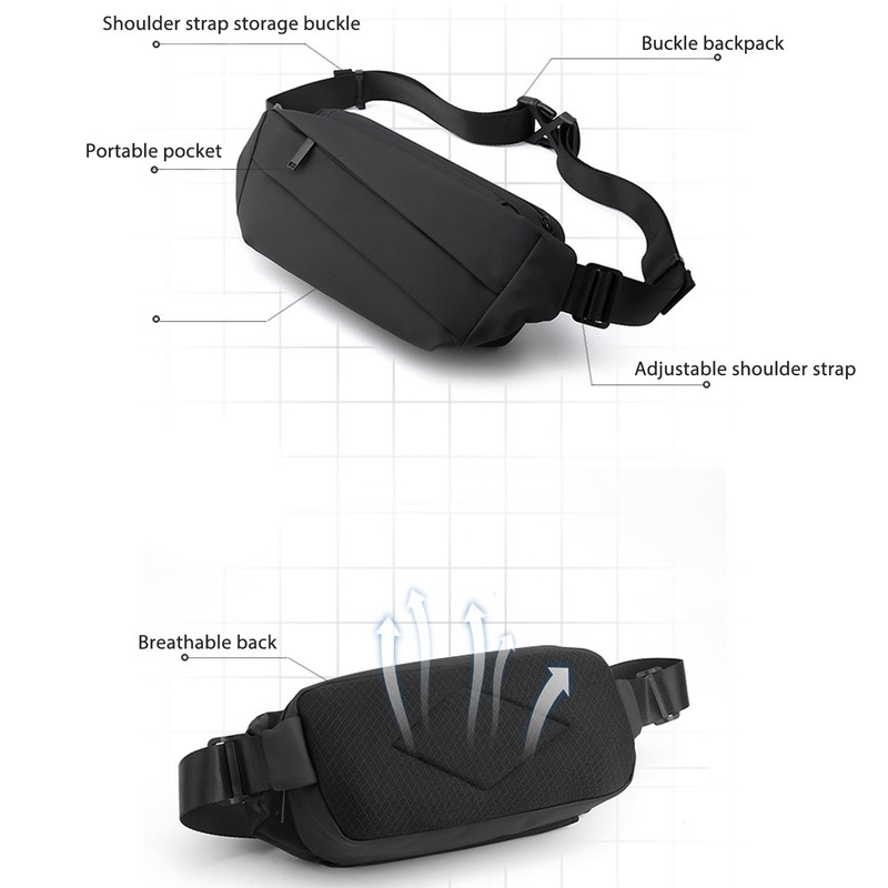 Sling Bag Large Capacity Waterproof Trendy Lightweight Chest Shoulder Backpack