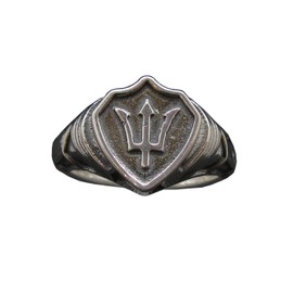Sterling Silver Ring Poseidon Symbol Trident Solid Genuine Hallmarked 925