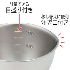 Shimomura Kihan Mini Bowl, Set of 3, Made in Japan, Dishwasher-Safe, Small Portion Bowls with Graduation, Pouring Spout, Smooth Cooking, Condiments, Ingredients, Measuring Cup, 9.1 fl oz (270 ml