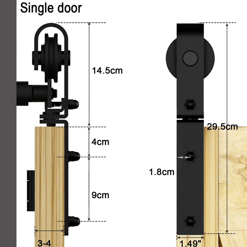 QINAIXQM 60" / 5FT Bi-Folding Sliding Barn Door Hardware Kit