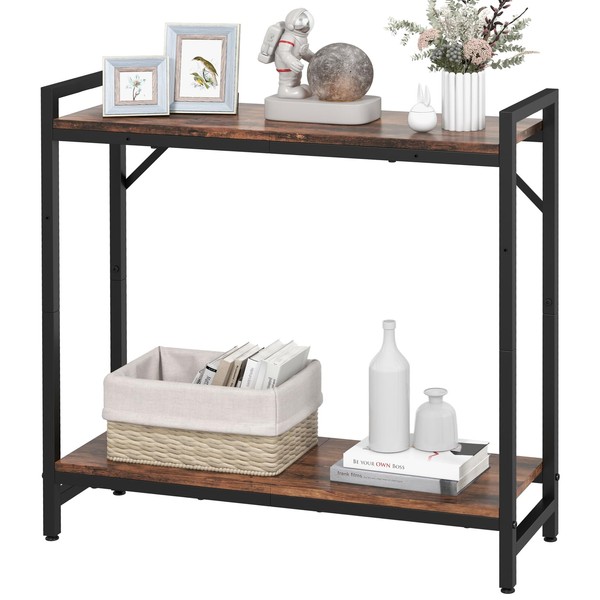 Livofloral Narrow Console Table, Small Entryway Table with 2 Support