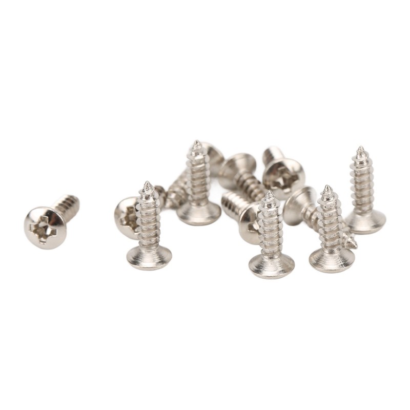 100PCS Guitar Pickguard Screws Metal Guard Plate Mounting Screw Electric