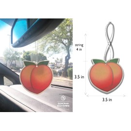 (Pack of 4) Fruity Fruit Air Fresheners - Automotive Accessory - Car Hanging Air Fresheners (Peach)