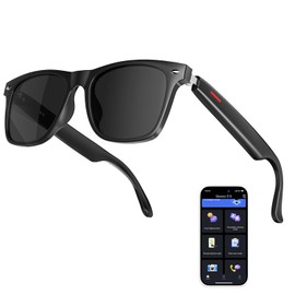 Smart Glasses for Men and Women, Bluetooth Sunglasses with 164 Translation, Open Ear Audio With Mic & Speakers, Remote Camera, UV Protection & Anti-Blue Light, Touch and Voice Control