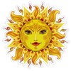 UNIQUE BRIGHT Cheerful Sun - Bumper Sticker/Decal (4.25" X 4.5")