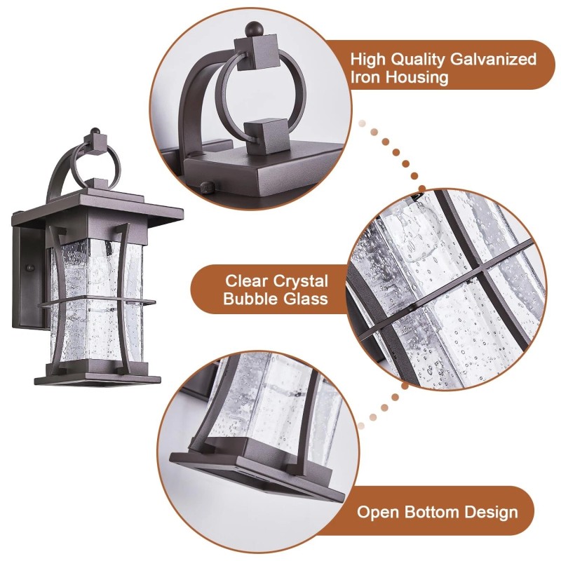 EERU Oil Rubbed Bronze Outdoor Light Sconces Wall Mount Matte