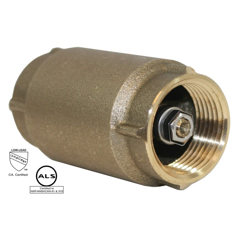 Merrill CVNL125 1-1/4" No-Lead Brass In-Line Check Valve 700 Series