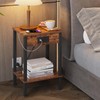 VIMBER Set of 2 End Table with Charging Station, Narrow