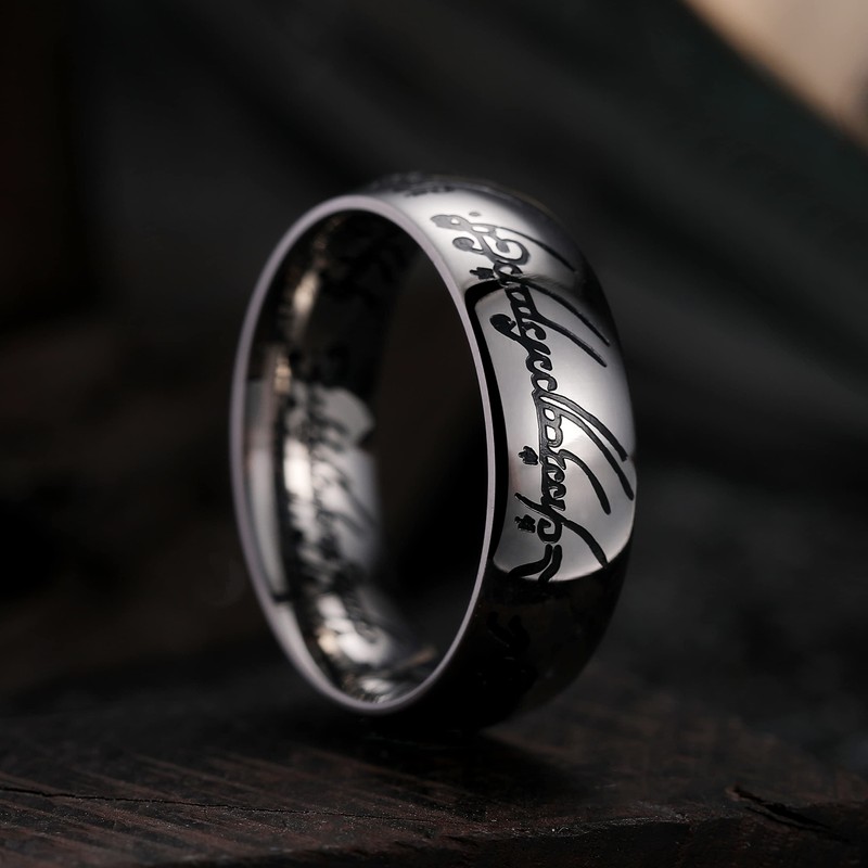 [King Will] Titanium Ring Fire Letter Men's Women's Silver Ring