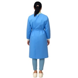 Disposable Isolation Gowns, Poly-Reinforced SMS Fabric, Level 3 Sterile, Latex-Free, Long Cuffed Sleeve, One Size, Blue - Pack of 120