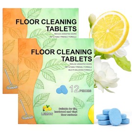 New 24 pcs Floor Cleaner Tablets Hard Floor Cleaner Tablets Pre-Measured Dissolvable Cleaning Solution for Multiple Hard Floors, Tile, Vinyl, Hardwood, Compatible with Robot Mops & Wet/Dry Vacuums