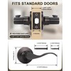 Mengico 5 Pack Passage Door Lever No Lock, Oil Rubbed