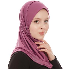 Hijab Women's Muslim Headscarf - Instant Headscarf - Ready To Wear Scarf - One Piece Amira Hijab Scarf - Headscarves for Women, purple, Unit size