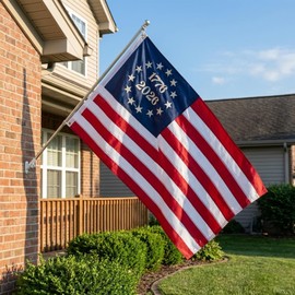 AZCOVER 250 Anniversary USA Flag 3x5 FT, 1776-2026 Betsy Ross 13 Stars Colonies American Flags, Bennington USA Fade Resistant Embroidered Stars Banner with Brass Grommets