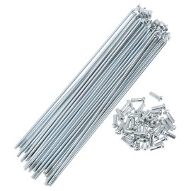 A ABSOPRO 36 Set 13G Bicycle Spokes 171mm Bike Wheel Spokes Galvanized Carbon Steel Silver Tone