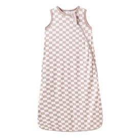 Rayon Made from Bamboo Sleep Sack for Babies 0.5 Tog Soft Breathable Sleep Sack 2-Way Zipper Baby Wearable Blanket Checkerboard Pattern