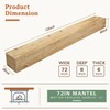 Fireplace Mantel, 72 in Handcrafted Mantel Shelf for Over Fireplace,