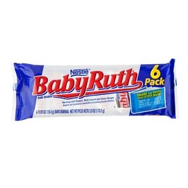 (2 pack) Baby Ruth Fun Size, 6 Pack Bar, Dry Roasted Peanuts, Rich Caramel, and Smooth Nougat 3.9 oz