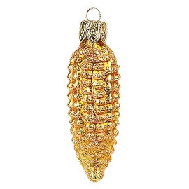 Mini Baby Corn Polish Mouth Blown Glass Christmas Ornament Tree Decoration