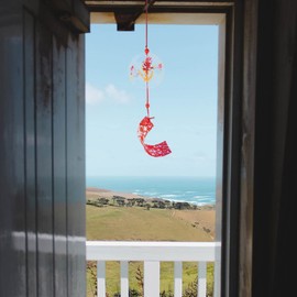 Abaodam Japanese Style Goldfish Hanging Wind Chime Glass Bell for Outdoor Patio Garden and Indoor Home Decoration Birthday