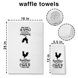 Buildinest Funny Cluck it Kitchen Towels, 1 Set Dish Towels for Washing Drying Dishes, Decorative Hand Tea Towels for Birthday Housewarming Hostess Wedding Shower Christmas Gifts-A67