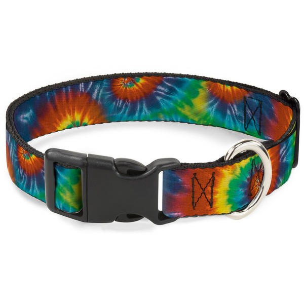 Buckle-Down Plastic Clip Collar - Tie Dye Swirl Multi Color