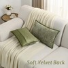 FUTEI Sage Green Chenille Throw Pillow Covers 12x20 Inch Set