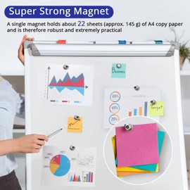 Pack of 24 Strong Neodymium Magnets, Extra Strong Mini Magnets, 12 x 16 mm, Small Fridge Magnets for Notice Boards, Pegboard, Whiteboard, Magnetic Board, Not Suitable for Glass Materials