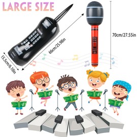 3 Pcs Giant Inflatable Microphones for 80s 90s Party Decorations, 80s 90s Party Favors Decor Supplies Inflatable Musical Party Props Microphone Carnival Prizes Rock Toys 31.5Inches (RedPinkYellow)