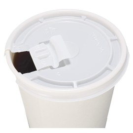[400 Pack] White Flat Tear Back Lids for Hot Cup, Coffee Cup, Paper Cup - Universal Size Fits 10,12,16,20oz Disposable Cups - White Coffee Cup Lids Standard 90mm