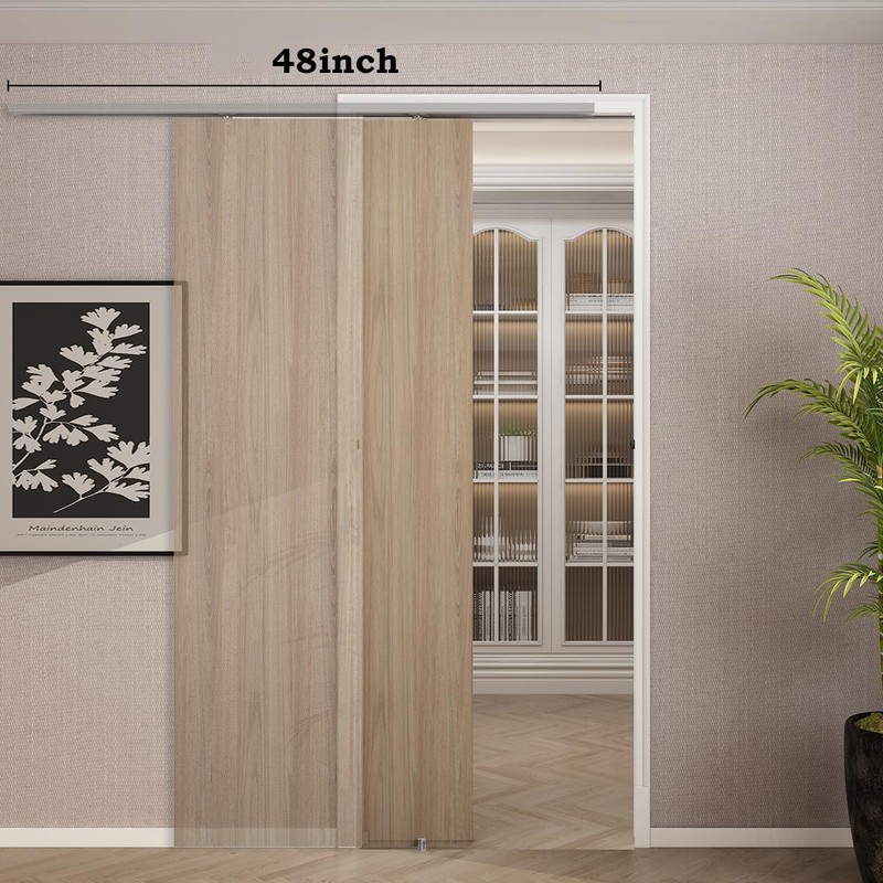 Pocket Door Hardware and Track Set, 48 Inch Sliding Door