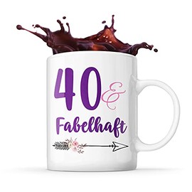 Tasse 40 & Fabelhaft Geburtstagsgeschenk zum 40. Geburtstag 40 Jahre Geschenk Tasse zum Geburtstag besonderes Geschenk bday Humor