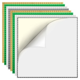 Etarnfly 8 Pack Peel-and-Stick Building Baseplates, 10”x10” Classic Self-Adhesive Boards - 100% Compatible with All Major Brands, Sturdy Stacking Play Table Top, Green/Grey/White/Sand
