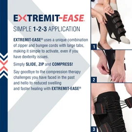 EXTREMIT-EASE Compression Garment 30-50 mmHg Lower Leg Compression Wrap - Ideal for Mild to Moderate Lymphedema Swelling, Venous Insufficiency, and Post-Op Edema - XS, Regular, Black