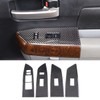 HIRUFAIT 4PCS Car Door Window Lift Switch Panel Frame Sticker