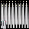 Tuanse 20 Pack White Flameless Taper Candles Flickering Bulk Long