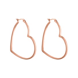 PURELEI® Big Love Earrings (Gold, Silver, Rose Gold), Waterproof Women's Earrings in Heart Shape, Stainless Steel Hoop Earrings, Gift for Women, Stainless Steel