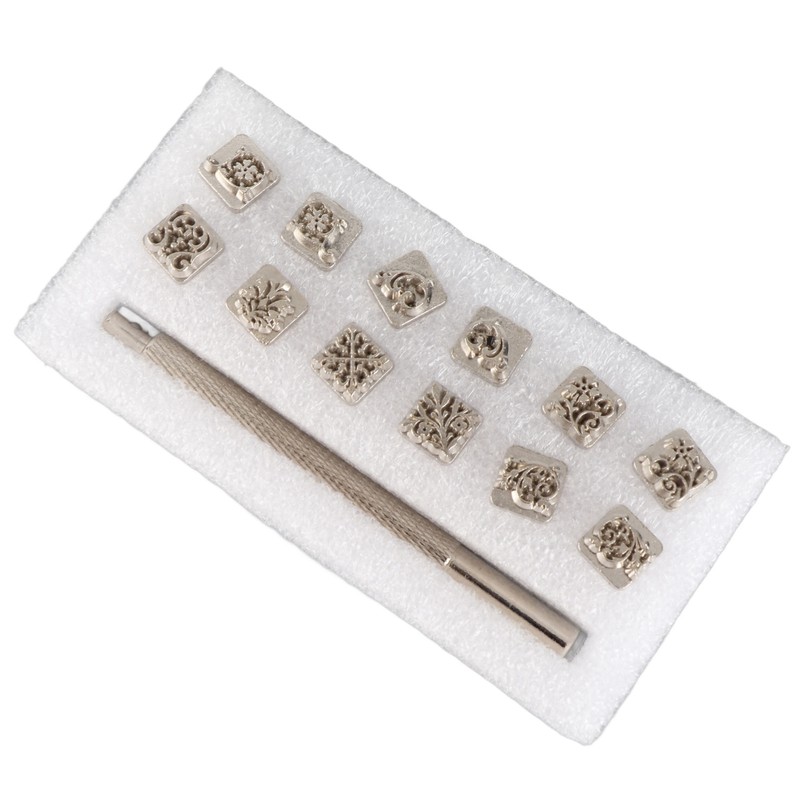 12Pcs Stamping Punch Tool Tang Dynasty Flower Design DIY Vegetable